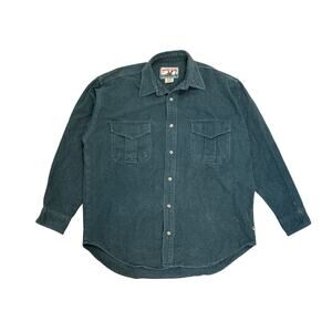 Vtg 90s Moose creek legendary heavy cotton button up Green large shirt USA
